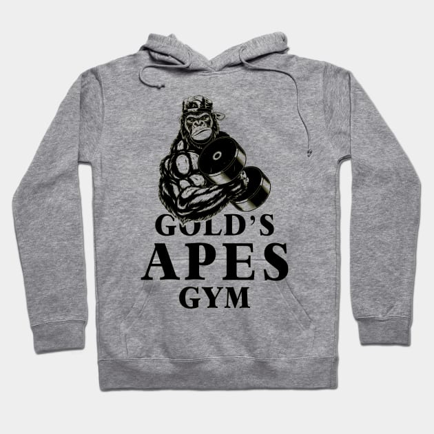 Gold's Apes Gym Body Building Hoodie by TEEWEB